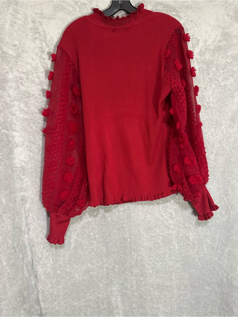 Almost Famous Red Embellished Sleeve Sweater Size 3X Like New